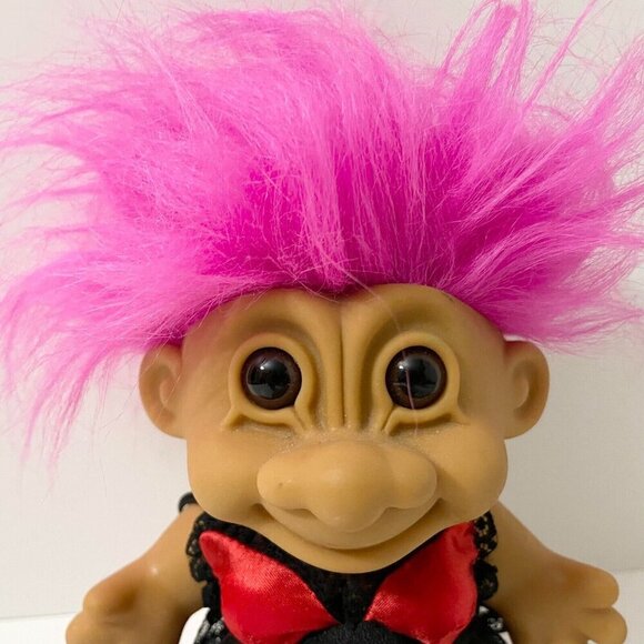 Vintage Russ Troll Doll Red Hot With Lingerie 7 Inch Tall Toy Stains - Picture 2 of 16
